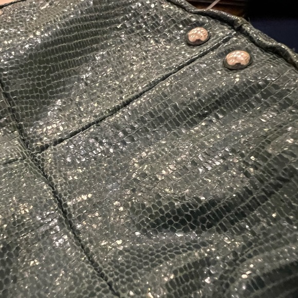 Junior Drake Ember Forest Green Sparkly Snakeskin Mini Bag Chain Strap - Picture 6 of 7